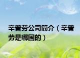 辛普劳公司简介（辛普劳是哪国的）