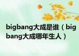 bigbang大成是谁（bigbang大成哪年生人）
