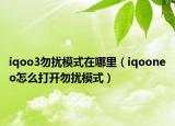 iqoo3勿扰模式在哪里（iqooneo怎么打开勿扰模式）