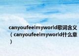 canyoufeelmyworld歌词含义（canyoufeelmyworld什么意）