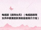 电视剧《麻辣女兵》（电视剧麻辣女兵中夏夏的扮演者是谁简介介绍）