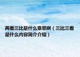 两看三比是什么意思啊（三比三看是什么内容简介介绍）