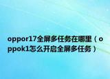 oppor17全屏多任务在哪里（oppok1怎么开启全屏多任务）