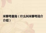 米聊号查询（什么叫米聊号简介介绍）