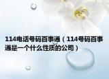 114电话号码百事通（114号码百事通是一个什么性质的公司）