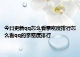 今日更新qq怎么看亲密度排行怎么看qq的亲密度排行