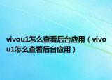vivou1怎么查看后台应用（vivou1怎么查看后台应用）