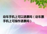 动车手机上可以退票吗（动车票手机上可操作退票吗）