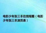 电影少年张三丰在线观看（电影少年张三丰演员表）