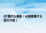 QT是什么语言（qt语音是什么简介介绍）