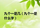 九个一是几（九个一是什么字）