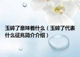 玉碎了意味着什么（玉碎了代表什么征兆简介介绍）