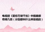 电视剧《爱你万缕千丝》中插曲都有哪几首（分别都叫什么啊谁唱的）