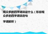 观众多的四字词语是什么（形容观众多的四字词语造句|字词解析）