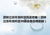 武林立志传龙吟剑完美攻略（武林立志传龙吟剑30级装备在哪里刷）
