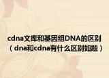 cdna文库和基因组DNA的区别（dna和cdna有什么区别如题）