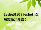 Leslie意思（leslie什么意思简介介绍）