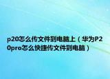 p20怎么传文件到电脑上（华为P20pro怎么快捷传文件到电脑）