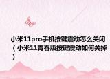 小米11pro手机按键震动怎么关闭（小米11青春版按键震动如何关掉）