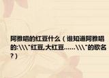 阿雅唱的红豆什么（谁知道阿雅唱的:\