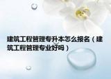 建筑工程管理专升本怎么报名（建筑工程管理专业好吗）