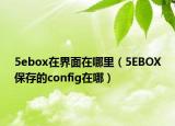 5ebox在界面在哪里（5EBOX保存的config在哪）
