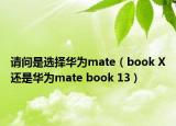 请问是选择华为mate（book X还是华为mate book 13）