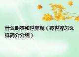 什么叫零和世界观（零世界怎么样简介介绍）
