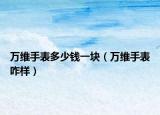 万维手表多少钱一块（万维手表咋样）