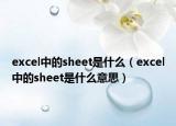 excel中的sheet是什么（excel中的sheet是什么意思）
