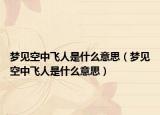 梦见空中飞人是什么意思（梦见空中飞人是什么意思）