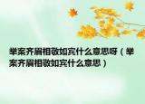 举案齐眉相敬如宾什么意思呀（举案齐眉相敬如宾什么意思）
