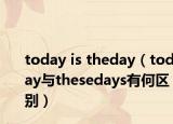 today is theday（today与thesedays有何区别）