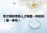 宠才网和宠物人才网是一样的吗（是一家吗）