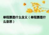 单程票是什么含义（单程票是什么意思）