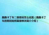 跑跑卡丁车二级密码怎么设置（跑跑卡丁车的密码如何直接修改简介介绍）