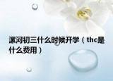 漯河初三什么时候开学（thc是什么费用）