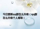 今日更新qq群怎么升级（qq群怎么升级个人等级）