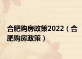 合肥购房政策2022（合肥购房政策）