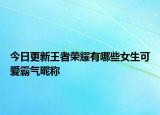 今日更新王者荣耀有哪些女生可爱霸气昵称