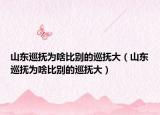 山东巡抚为啥比别的巡抚大（山东巡抚为啥比别的巡抚大）