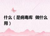 什么（是病毒库  做什么用）