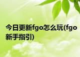 今日更新fgo怎么玩(fgo新手指引)