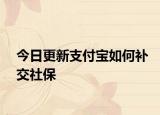 今日更新支付宝如何补交社保