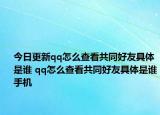 今日更新qq怎么查看共同好友具体是谁 qq怎么查看共同好友具体是谁手机