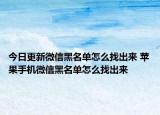 今日更新微信黑名单怎么找出来 苹果手机微信黑名单怎么找出来