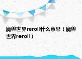 魔兽世界reroll什么意思（魔兽世界reroll）