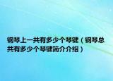 钢琴上一共有多少个琴键（钢琴总共有多少个琴键简介介绍）