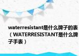 waterresistant是什么牌子的表（WATERRESISTANT是什么牌子手表）