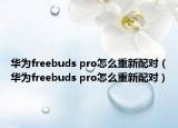 华为freebuds pro怎么重新配对（华为freebuds pro怎么重新配对）